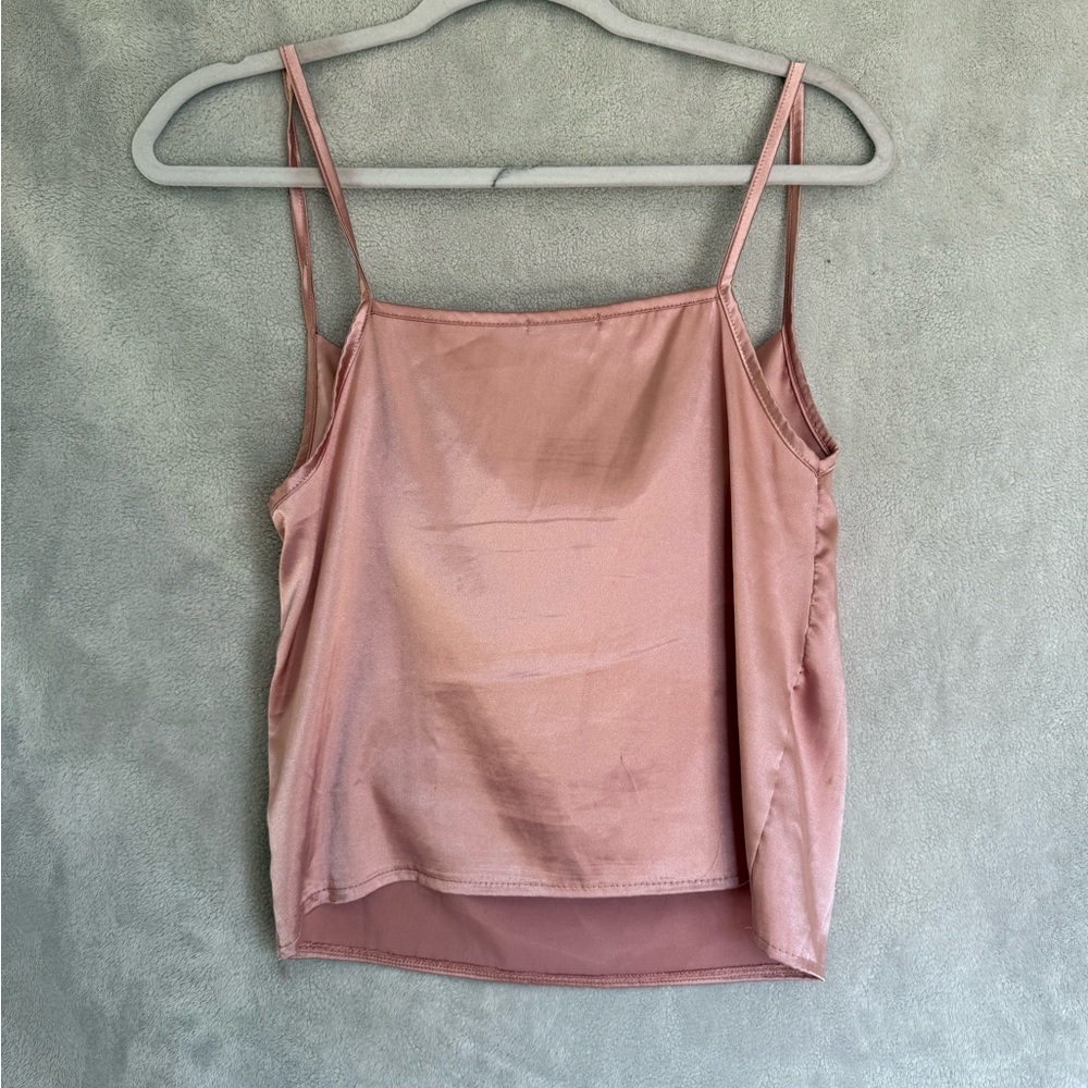 Nasty Gal Blush Satin Cowl Neck Camisole - Picture 2 of 4